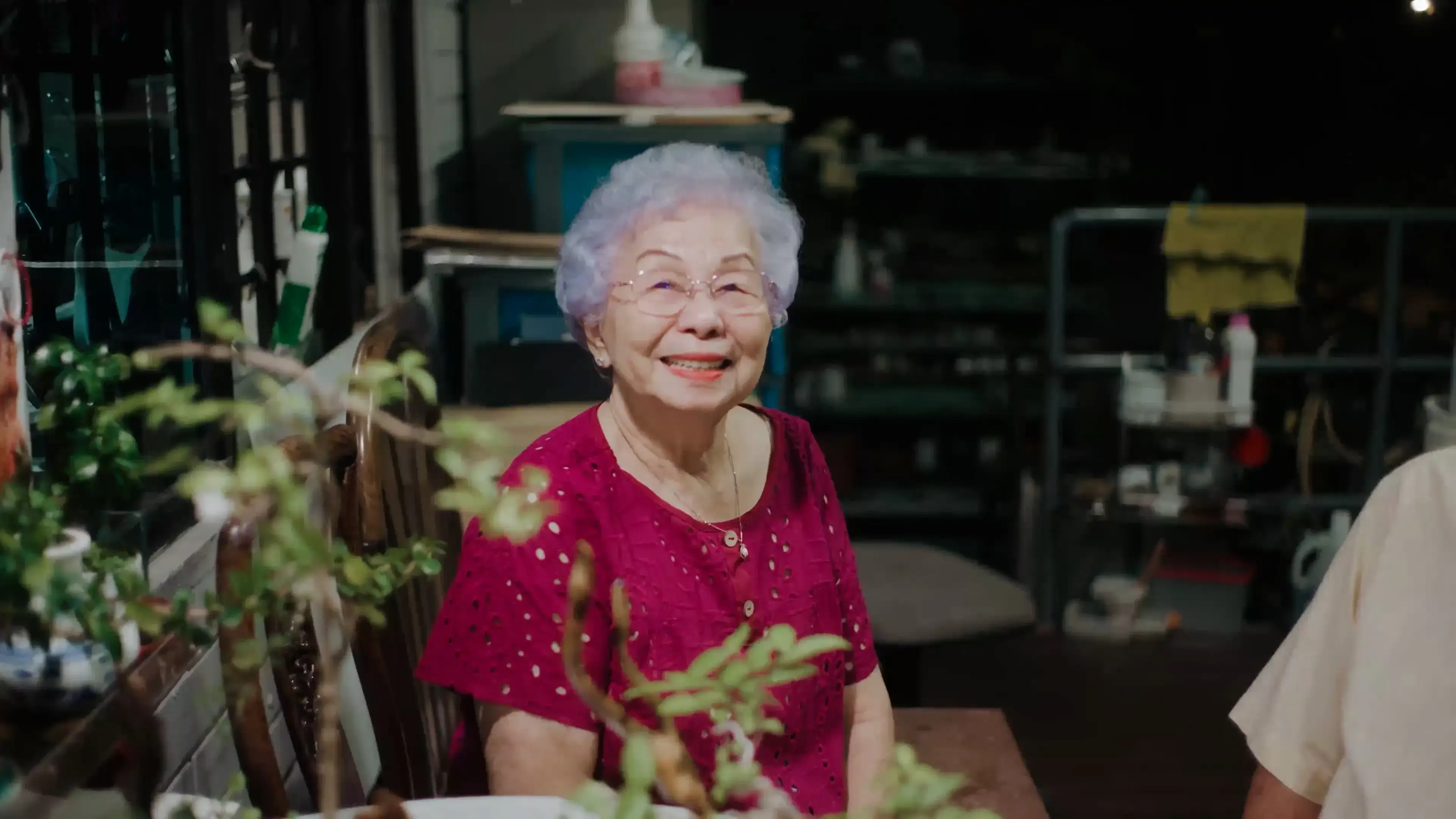 Bride's grandmother during morning wedding preparations