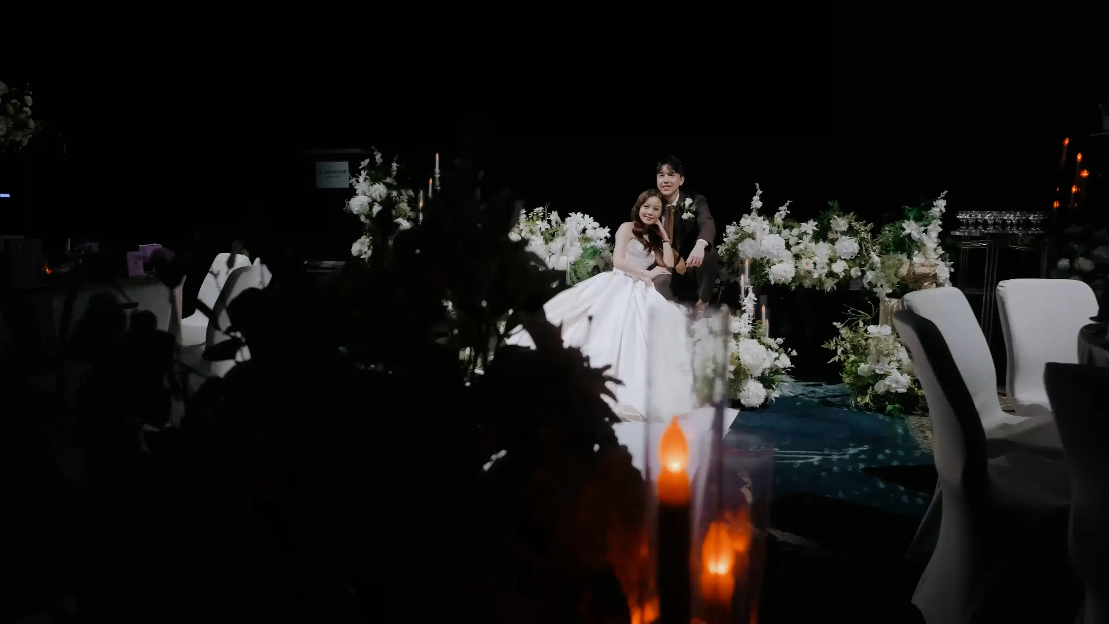 Bride and groom video shoot at W Singapore - Sentosa Cove