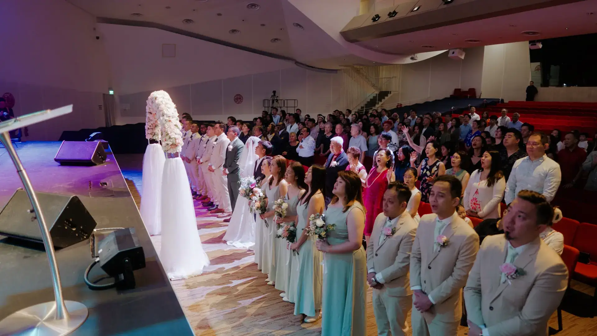 Praise and worship during the Covenant Evangelical Free Church ceremony