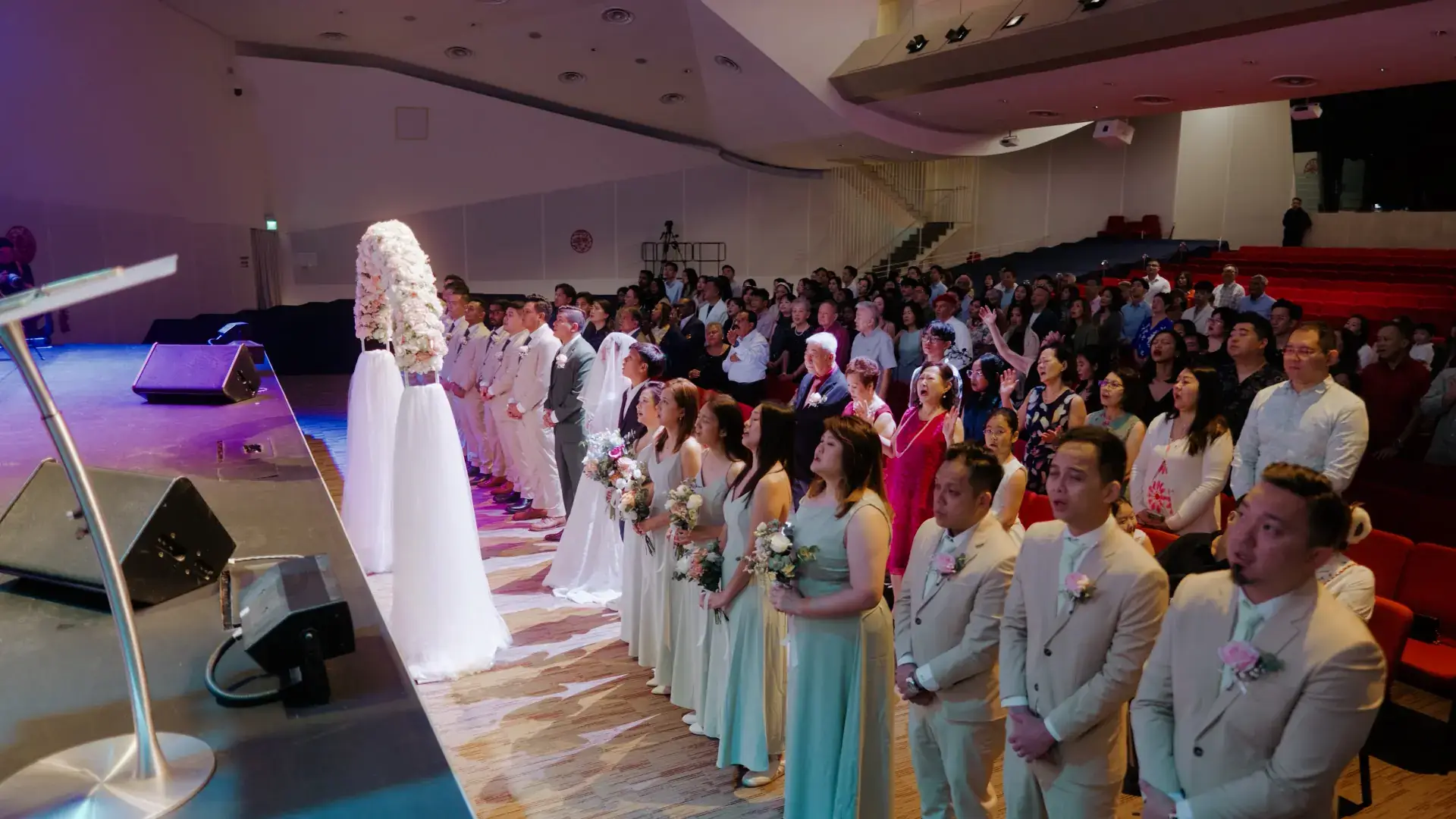 Praise and worship during the Covenant Evangelical Free Church ceremony