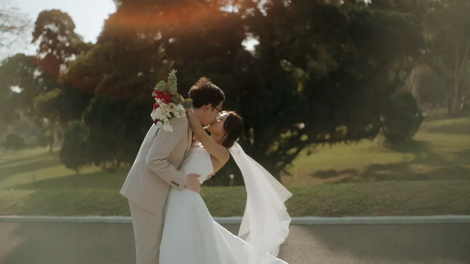 Daron and Celine couple portraits at Upper Seletar Reservoir in Singapore